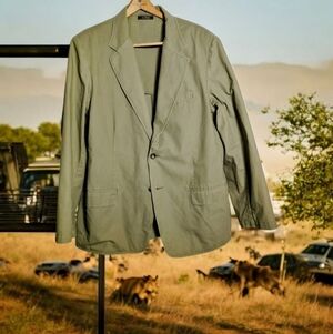 Vintage LL Bean Sz  46 R Tan  Men's Lightweight Blazer Jacket